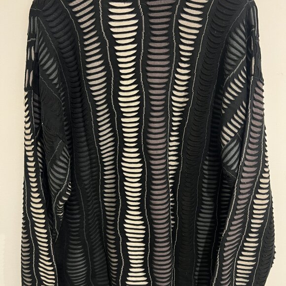 Vintage TUNDRA Black / White 90s Style Pullover Sweater sz LARGE L - Picture 3 of 3